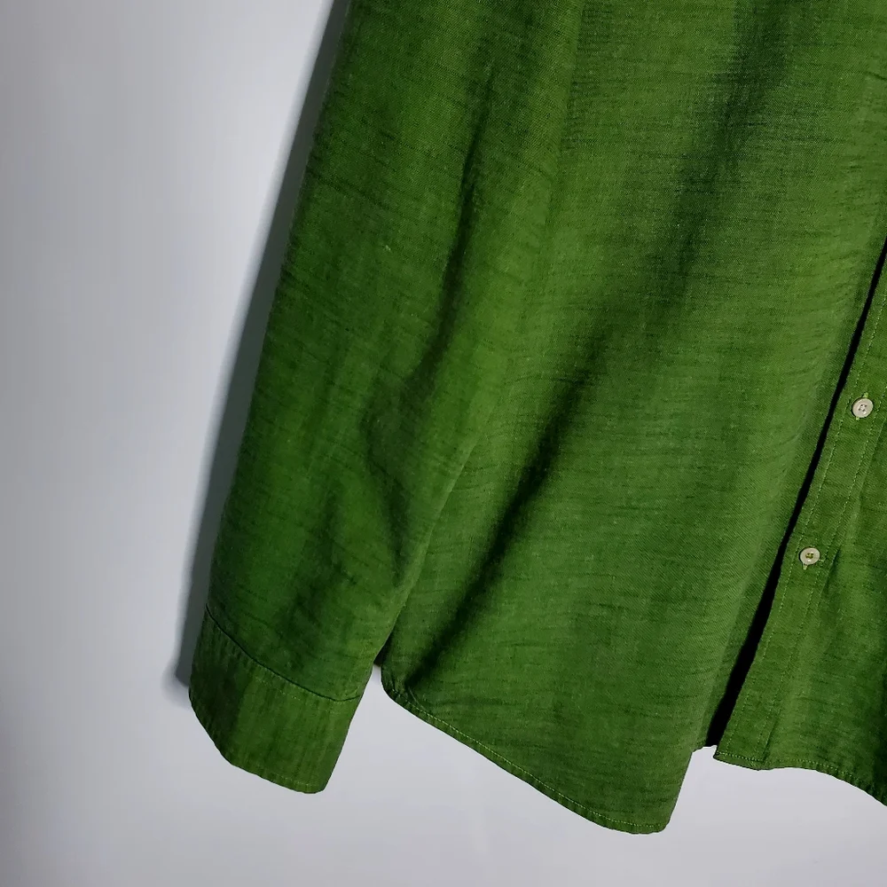 The North Face bright Green button up casual long sleeve shirt - Size XL